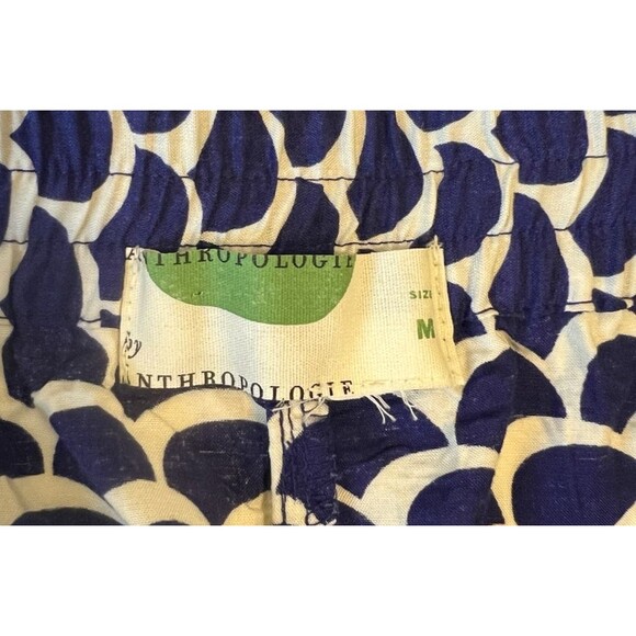 ANTHROPOLOGIE Beaded Jogger Pants Blue Motif Scallop Pattern Beaded Boho MED - Picture 5 of 6